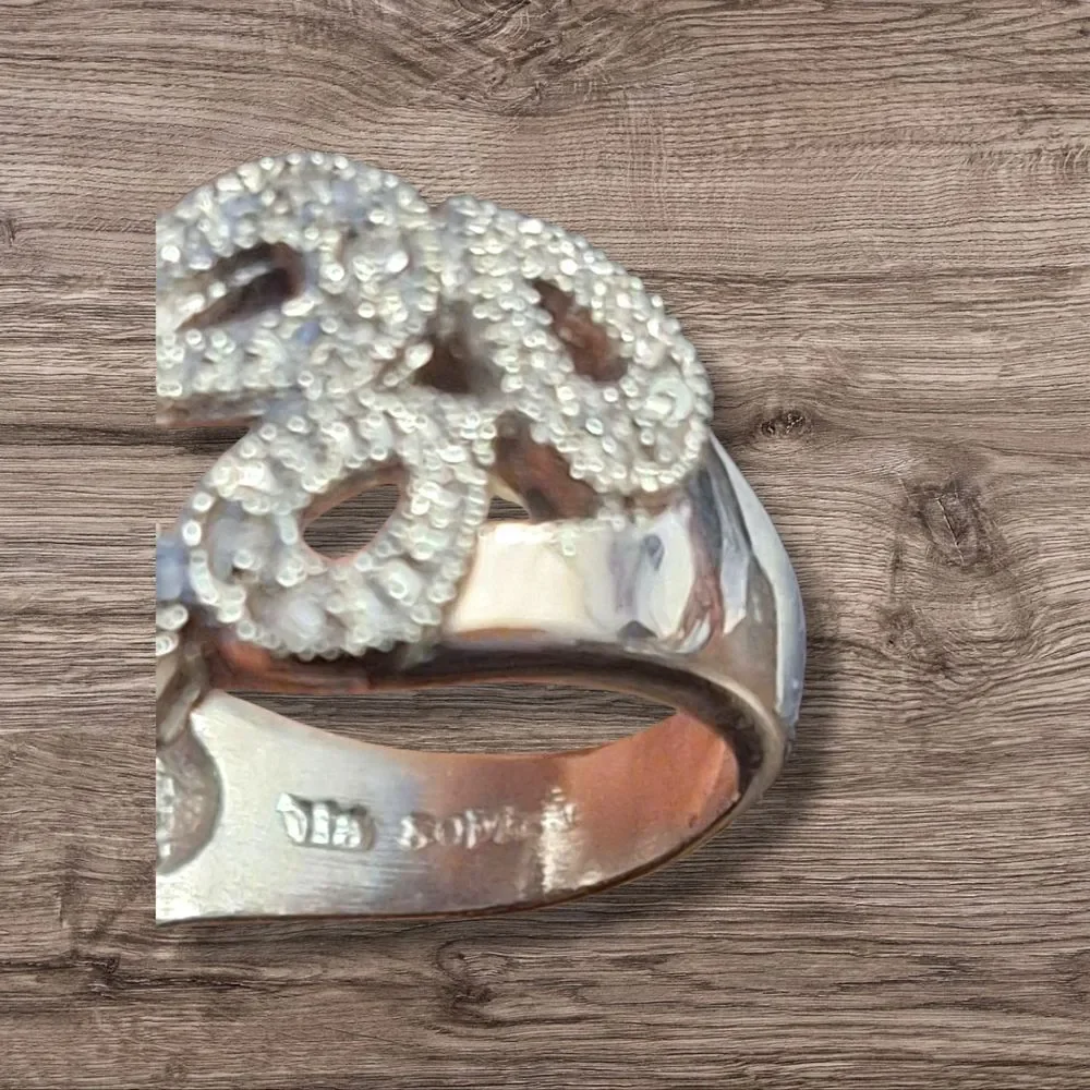 Lia Sophia Elegant Silver Floral Women's Ring SIZE 7
